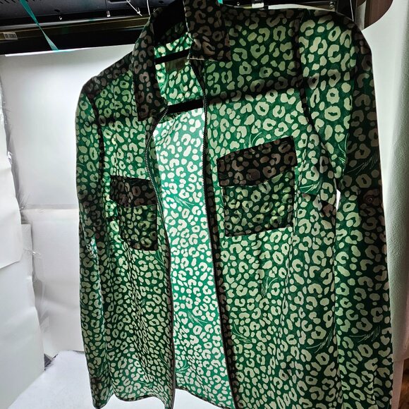 Michael Kors Green Animal Print Blouse – Size XS - Picture 1 of 7